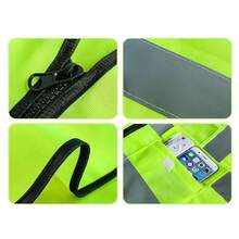 Colete Refletivo De Segurança Cor Brilhante De Trânsito De Múltiplos Bolsos Mineradores De Carvão Vegetal Uniform - VERDE - Visão 2
