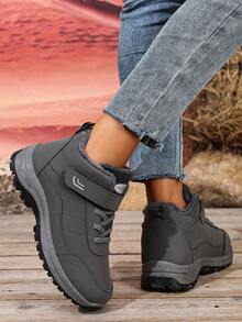 Botas de nieve para pareja cálidas para exteriores 2025, botas de nieve de invierno para pareja con forro de felpa, aislamiento grueso, zapatos casuales de caminar de poliuretano cálidos