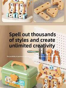 Juguetes de herramientas Juguetes educativos tempranos DIY Juguetes de rompecabezas 3D Taladro eléctrico Tuercas Atornillado Caja de herramientas Conjunto de herramientas de ingeniero simulado Juego de casa de juegos Juguetes de imitación para niños y niñas Regalos de Navidad Herramientas de simulación Juguetes de imitación