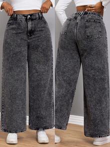 Elegant Straight Leg Boyfriend Black Jeans Casual Fashion Slimming Daily Outfits Vintage Denim Plus Size Long Pants For Women Summer