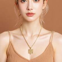 dollrinboy 1 件 14K 镀金阿尔巴尼亚鹰吊坠项链，适合女士男士抛光不锈钢首饰 3 毫米扁平费加罗链项链