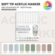 Set di 171 colori di pennarelli acrilici liquidi diretti Languo, penne riempitive con testina morbida e capacità elevata, colori macaron, grigio, marrone e colorati, adatti per studenti, pittura di personaggi dei cartoni animati, impermeabili per carta, arte fai-da-te, graffiti su pietra, vetro e ceramica, disponibili in 207 colori, idea regalo, essenziali per il ritorno a scuola, forniture per l'arte di San Valentino, set di cancelleria