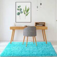 Modern Soft Fluffy Small Shaggy Rug For Bedroom Livingroom Dorm Kids Room Indoor Home Decorative, Non-Slip Plush Furry Fur Area Rugs Comfy Nursery Accent Floor Carpet 2x3 Feet, Teal - 藍綠色 - 查看 3