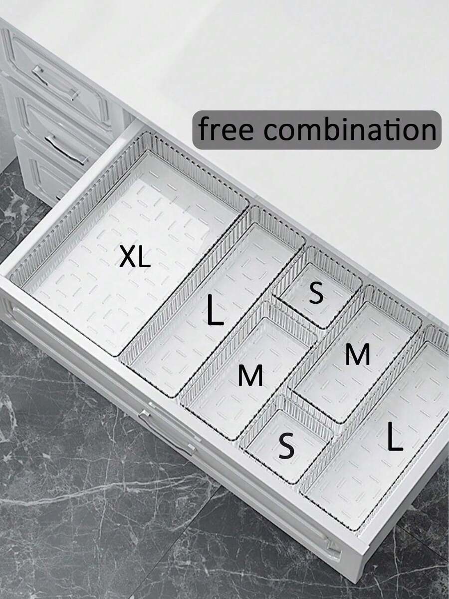 8pcs/7pcs/1pc/Set Transparent Makeup Organizer Drawer Box, Makeup Display Rack, Makeup Tool Storage Box, Drawer Desktop Organizer, Drawer Type Makeup Storage Box,New Year Home Decoration