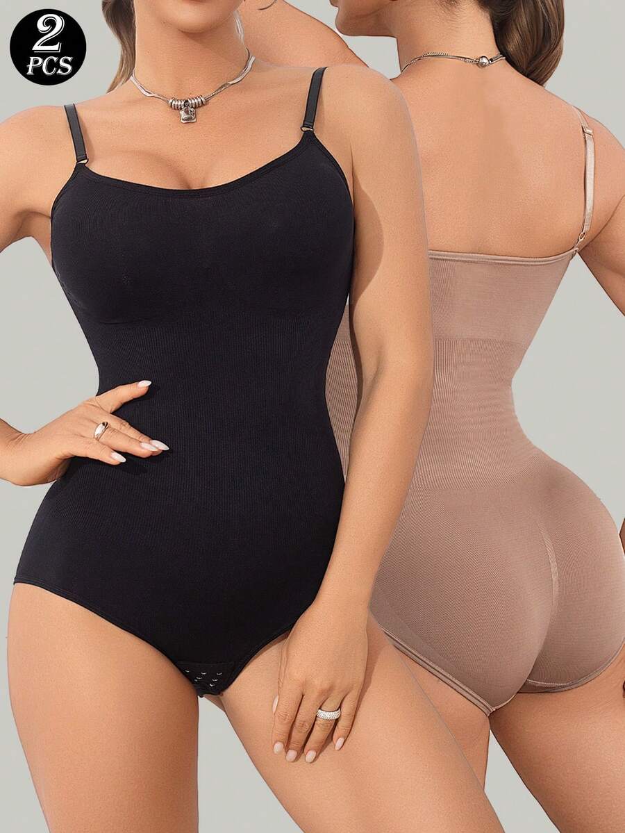 2pcs Bodysuit Shapewear Women Flat Belly Sheathing Slimming Body Sculpting Shapers Butt Lifter Woman Tummy Control Corset Waist Trainer