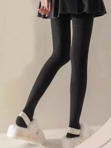 1 Pair Women's Extra Long Over-The-Knee Socks, Black Thigh High Stockings For JK Uniform With Long Boots, Anti-Slip Knee-High Socks For Autumn/Winter