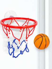 Juguete de mini baloncesto con ventosa, sin necesidad de perforar, juguete portátil de baloncesto para niños