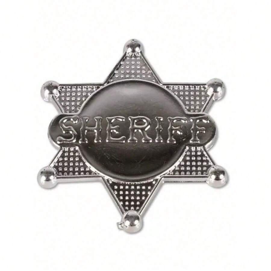 Placa para disfraz sheriff - Plateado - Ver 1