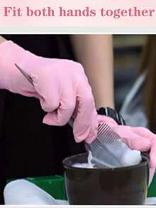 50/100 只一次性丁腈手套，粉色，多用途，适用于厨房浴室清洁、洗碗、修指甲、宠物护理耐用家用清洁手套、厨房、食品处理、纹身、美容、染发、美容院清洁用品、家用小工具、家庭清洁、厨房清洁、派对清洁