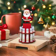 3pcs Christmas Wooden Crafts Santa Snowman Tree Money Clip Holders, Festive Home Decor For Holiday Gifts, Autumn Xmas Decorative Ornaments Christmas Gift,Office Desk Accessories,Very Suitable For Boyfriend Or Colleague