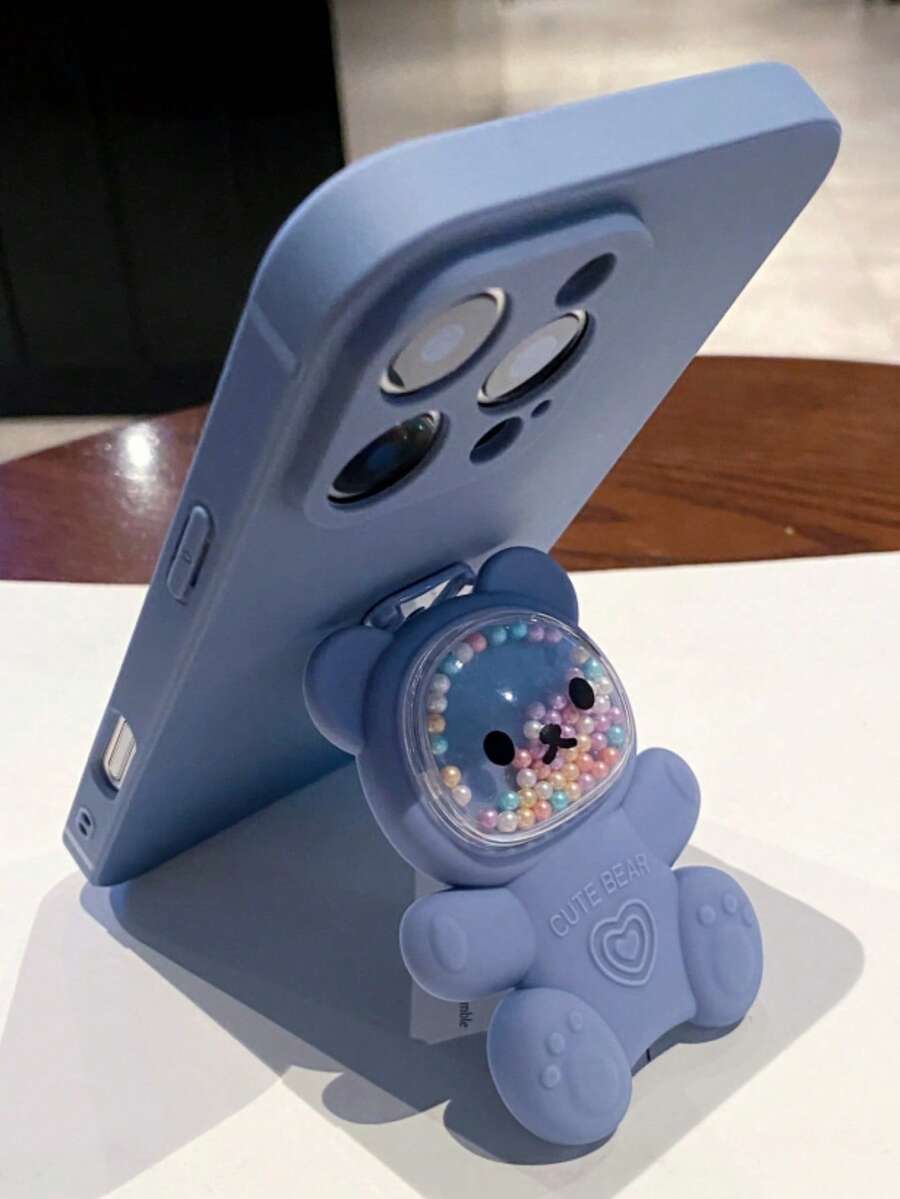 1 件泰迪熊支架手机壳，奢华纯色硅胶手机壳带挂绳，适用于三星、Apple 11/12/13/14/15/16 Pro Max、三星 S22/23/24/25+ UA04/A05/A14/A15/A24/A25/A34/A54 SA56/A36/A26、Honor 70/90/400/X56789abc、Redmi Note 14/13/12/1 Pro