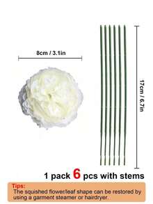 6/12/30 件仿真牡丹花，带茎，用于婚礼派对装饰、蛋糕装饰和家庭客厅餐桌中心装饰、假植物、秋季装饰、房间、书桌、花园装饰、房间装饰用品、情人节、生日毕业礼物