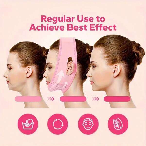 1pc Facial Care Tool, V-Face Mask Bandage To Tighten Double Chin And Lift Sagging Facial Skin During Sleep, Breathable Slimming Face Mask, V-Face Sleeping Band To Enhance Lift, Tighten Sagging Nasolabial Folds And Double Chin Mask, Beauty Mask For Jawline Slimming, Face Slimming Device With Lifting And Tightening Effect.