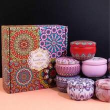 4 paquetes de velas perfumadas sin humo con caja colorida, tiempo de quemado prolongado y fragancia rica - regalo de Navidad para familiares y amigos