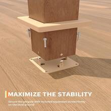 Louvered Pergola 11' X 13', Outdoor Pergola With Adjustable Louvered Roof, Reinforced Aluminum Frame, Integrated Drainage System, Hardtop Gazebo For Patio, Deck, Wood Grain - Camel - View 5