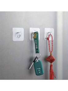 10 قطعة/20 قطعة/30 قطعة خطاطيف مثبتة على الحائط شفافة ذاتية اللصق، خطاطيف لتعليق الأبواب والجدران، تتحمل أحمال ثقيلة، رف منظم للمطبخ والحمام للكرفانات