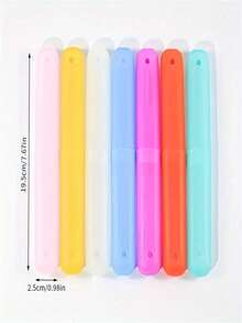 1pc Travel-Friendly Dustproof Toothbrush Case - Stylish And Portable Plastic Container For Storing Toothbrush Heads - Ideal For Daily Use And Travel Adventures - Available In Multiple Colors To Match Your Style And Enhance Your Oral Care Routine - Perfect Gift For Holidays And Special Occasions - Multicolor - View 2