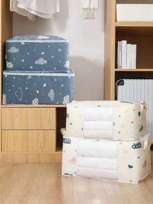 1pc Waterproof And Moisture-Proof Comfortable Storage Bag, Large Capacity Transparent Window, Suitable For Mobile, Packaging, Dormitory, And Sheet Storage Decorations Decor Festival Decor Room Decor Home Decor Decor Bedroom Decor Bedroom,Organizer,Organizer,Home Storage Closet Organization And Storage Clothes Organizer