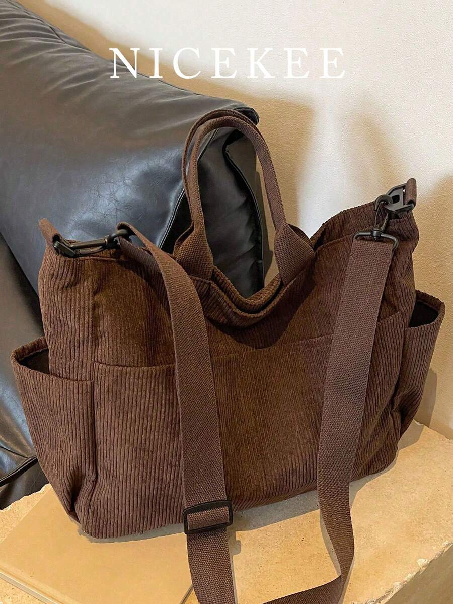 New Fashion Classic College Style Casual Large Capacity Multi-Pocket Shoulder Bag, Especially Warm. Particularly Suitable For Campus, Office, Daily Matching, Dates, Shopping, Outings, Gifts And Other Occasions.