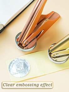 1 Pc Embosser Stamp, Custom Initials Book Embosser Stamp, Personalized Library Stamp, Scrap Booking Embosser, Personalized Envelopes Embosser, Handheld Embosser, Initials Embosser Stamp, Date Embosser, Wedding Embossing Stamp, Paper Embossing Stamp, Clients For Anniversaries, For Weddings, For Graduation, For Business/Work/Office Modern - Single Piece - View 10