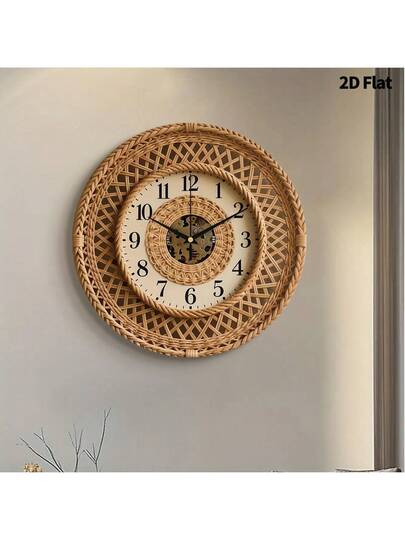 2D Flat, 1pc Vintage Creativity ation Wand Clock, Ultra Silent Quartz Movement, No Ticking, Room ation, ative Klok Living Room, Bedroom, Office, Kitchen Coffee, Perfect Home