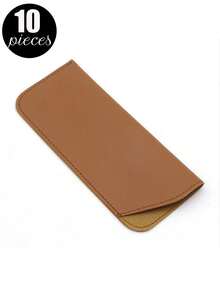 10件/5件/3件/1件皮革防水、防刮、防尘、柔软内衬口袋眼镜收纳袋，软包太阳镜收纳袋，适合日常收纳，适合外出携带，防止镜面刮花，避免摩擦眼镜及太阳镜镜面。 - 多色 - 查看 25