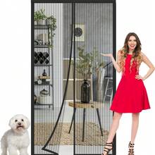 防蚊门窗磁性软帘，防蚊门帘磁性自动关闭网门通风隐形网状防蝇虫防尘纱窗，带磁性扣件，方便通风 - 彩色 - 查看 7