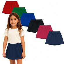Kit 3 Shorts Skirt Cotton School Uniform For Children And Youth Girls Summer Size 1 To 16 - Red - View 2