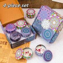 4 paquetes de velas perfumadas sin humo con caja colorida, tiempo de quemado prolongado y fragancia rica - regalo de Navidad para familiares y amigos