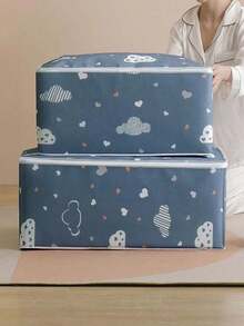 1pc Waterproof And Moisture-Proof Comfortable Storage Bag, Large Capacity Transparent Window, Suitable For Mobile, Packaging, Dormitory, And Sheet Storage Decorations Decor Festival Decor Room Decor Home Decor Decor Bedroom Decor Bedroom,Organizer,Organizer,Home Storage Closet Organization And Storage Clothes Organizer