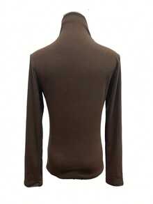 Thermisch gefüttertes Top mit Rollkragen in Große Größen, figurbetonter, warmer und dicker Pullover für Herbst/Winter