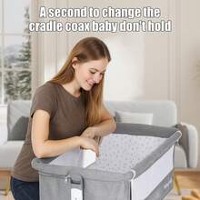 3 In 1 Beside Bassinet, Bedside Bassinet, Bedside Sleeper With Wheels, Adjustable Portable Bedside Crib, Bassinet Bedside Sleeper, Movable Bedside Bassinet For Baby,Grey - Grey - View 8