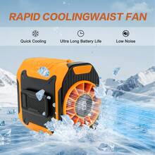 4000mAh USB Wearable Neck Fan, Portable Rechargeable Waist Clip Fan For Hiking, Fishing, Camping,