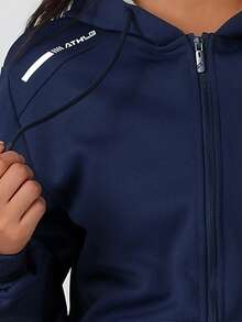 Damska bluza z kapturem z polaru zapinana na zamek, w jednolitym kolorze, swobodny styl na jesień/zimę, damska odzież sportowa odpowiednia na siłownię i wędrówki na świeżym powietrzu, niezbędna na sezon powrotu do szkoły, narciarstwo