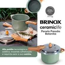 Brinox Nonstick Ceramic Life Pressure Induction Pressure Cooker 4.2 L Botanika Green - Green - View 6