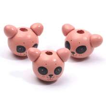 10pcs Mixed Animal Ear Shaped Wood Beads, 20x28mm, Suitable For Diy Bracelet, Necklace, Decoration Making