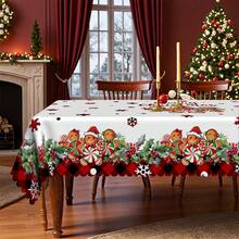 1 khăn trải bàn chủ đề Giáng sinh theo phong cách đồng quê Mỹ cổ điển - Hình người bánh gừng hoạt hình, quả mọng đỏ, lá cây nhựa ruồi xanh, thiết kế bông tuyết, kết hợp với vải kẻ caro đỏ và đen - Vải polyester bền - Phù hợp với bàn hình chữ nhật và bàn tròn, lý tưởng làm quà tặng Giáng sinh, lễ kỷ niệm năm mới, trang trí bàn ăn Giáng sinh, đồ trang trí Giáng sinh - Nhiều màu - Xem 11