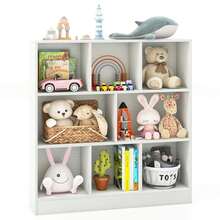 Lifezeal 8-Cube Bookcase 41" Wooden Toy Storage Organizer For Kids Bookshelf - White - View 10