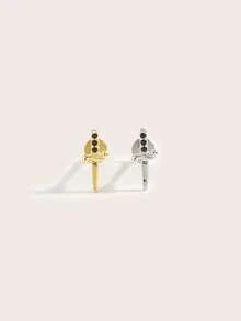 1pc Stainless Steel Diamond Sword Stud Earrings, Suitable For Women's Daily Wear - Sword - View 2