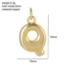 1 pieza Colgante con inicial de cobre, colgante de letra de globo DIY para hacer joyas, accesorio de colgante de letra elegante, adecuado para combinar a diario, gran regalo para el Día de Acción de Gracias, Navidad