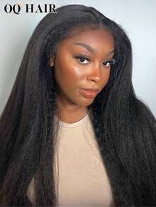 OQ Hair 3 IN 1 HALF WIG Seamless Flip Over Wig Kinky Straight Human Hair No Glue No Lace Wig Half Wig 180% Density 14-16 Bob Inch 18-28 Inch Long Hair Natural Black Travel Essential Beginner Friendly Use Daily Frontal Human Hair Real Human Hair Wigs Wear And Go Glueless Wig Human Hair Free Gifts Free Shipping Halloween Costumes Human Hair Wigs Halloween Travel Essentials Y2K Turn Up Baddie Holiday Vacation For Women - S1 - View 3