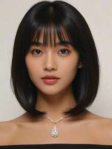 Heat Resistant Chemical Fiber Wigs Daily Wear Women Wigs Sweet Cute Wigs Prom Party Wigs Natural Hair - 黑色 - 查看 3