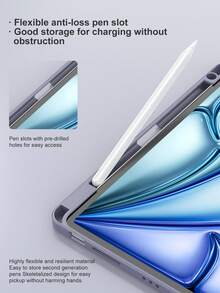 素色Y型摺疊平板保護殼，相容於iPad 11 (A16 2025)，提供多角度保護，附Apple Pencil插槽，壓克力背蓋與防彎曲設計，相容於iPad第10代 (2022年款)，亦相容於iPad Air 4/Air 5/Air 11 (M2)/Air 11 (M3) 2025，以及第7、8、9代 (10.2英吋) 和Pro 11 (2018, 2020, 2021, 2022年款) - 淺灰紫 - 查看 8