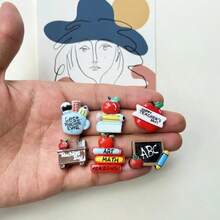 5/10 buc - Mini birou, magnet de frigider cu formă de carte, decor drăguț pentru casă, decorare cameră, birou, dulap, magnet pentru mașina de spălat vase, cadou