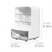 1 pieza Organizador de escritorio con cajón para accesorios de escritorio, organizador fijo, organizador marcado para suministros de arte de escritorio