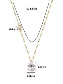 1pc Minimalist S925 Sterling Silver 1.25CT Teardrop Moissanite Necklace, Daily Wear & Gift For Women, Valentine's Day