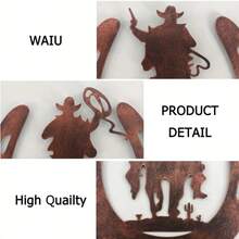 3 Pcs Cowboy Horseshoe Metal Wall Decoration, Western Country Style, Suitable For Hanging Decoration In Bedrooms, Living Rooms, And Bathrooms, Suitable For Indoor And Outdoor Country Home Decoration