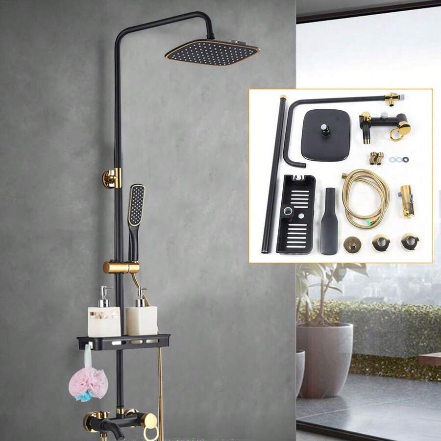 YUNRUX Shower Head In Bathroom Retro Nostalgia Shower Faucet Shower Set Rain Shower Hand Shower Shower System Antique! - White - View 1