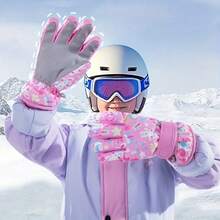 Gants de ski de la marque Sweet Boy, convenant aux filles, gants d'hiver en polaire épais et chauds, adaptés aux voyages dans la neige en extérieur, parfaits pour les cadeaux d'anniversaire, cadeaux parfaits pour Noël, Thanksgiving, Noël/Saint-Valentin, Halloween, automne, hiver, extérieur, sport, gants tactiles d'hiver pour la course, le cyclisme, le soccer, le football, les sports d'extérieur, tricotés pour les garçons et les filles, convenant aux temps froids et au ski