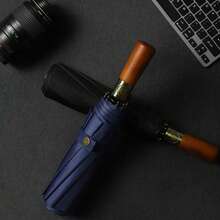 1pc Automatic Open Folding Umbrella, UPF50+ Protection, 32 Steel Ribs Structure, 190T Pongee Fabric, Casual Style, Unisex, Windproof Sunshade Large Umbrella